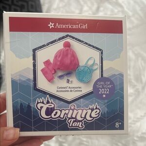 American Girl Corinne Tan Pink and Blue Accessory Set